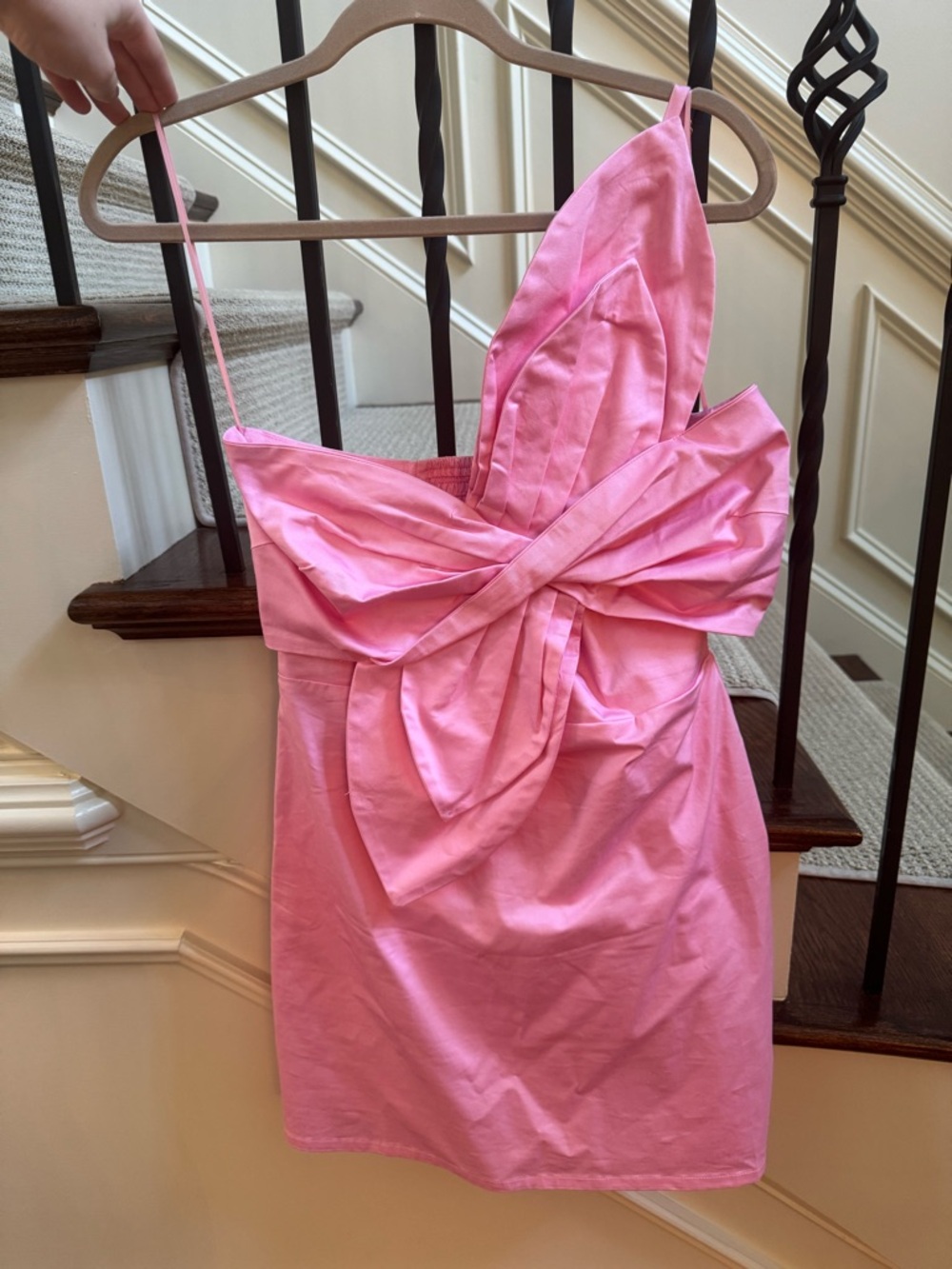 Strut and Bolt Bright Pink Bow-Front Mini Dress Women’s Size Medium